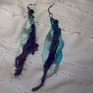 Blue and Purple Earrings - handmade